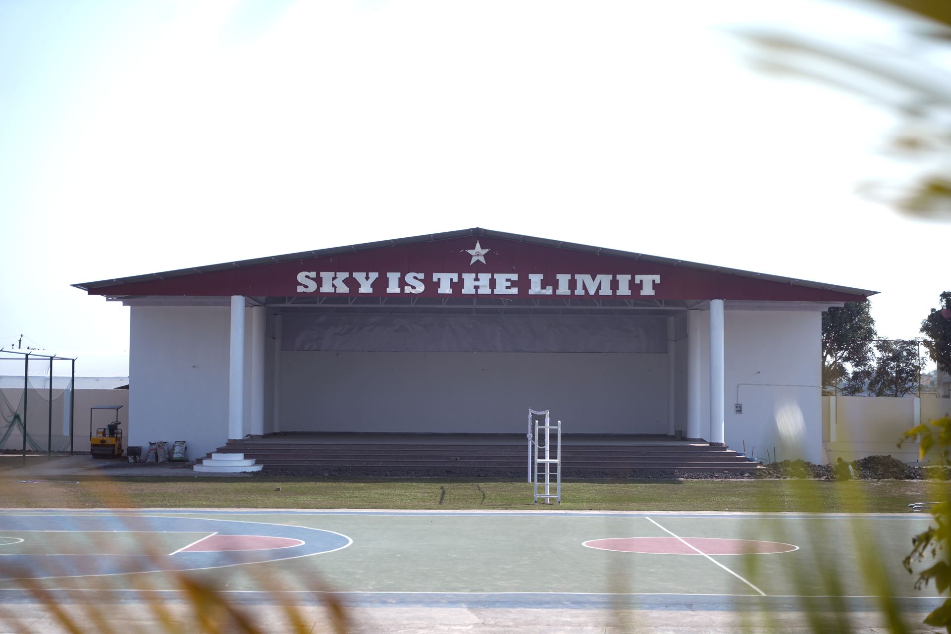 Wide view of the school sports ground